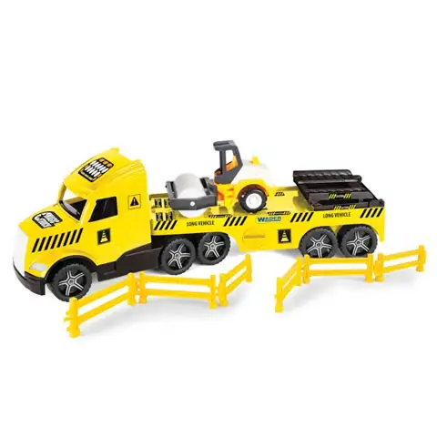 Magic Truck Technic: LKW mit Walze und Licht 80cm - Wader kép 2