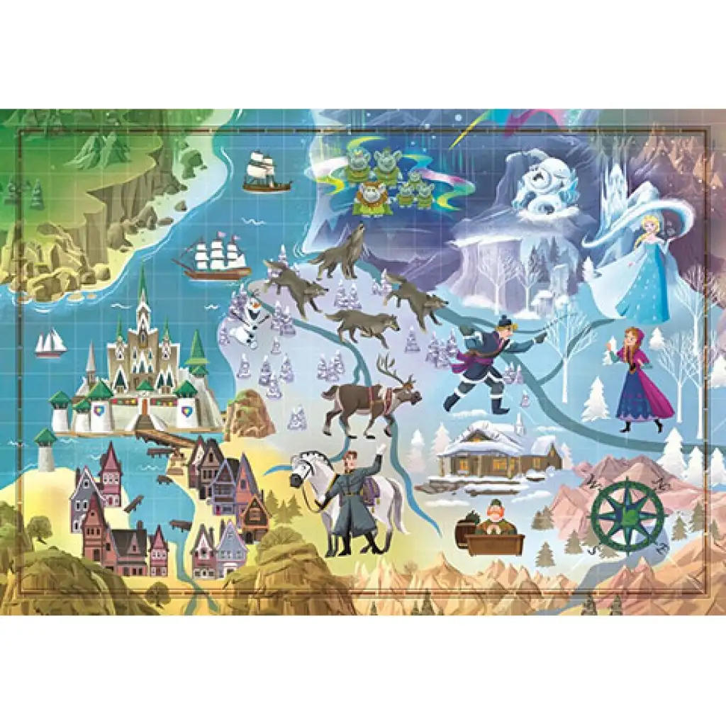 Disney: Die Eiskönigin Landkarte Puzzle 1000 Teile - Clementoni kép 2