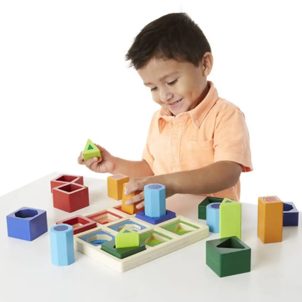3D-Formen-Sortierspiel aus Holz - Melissa & Doug kép 2