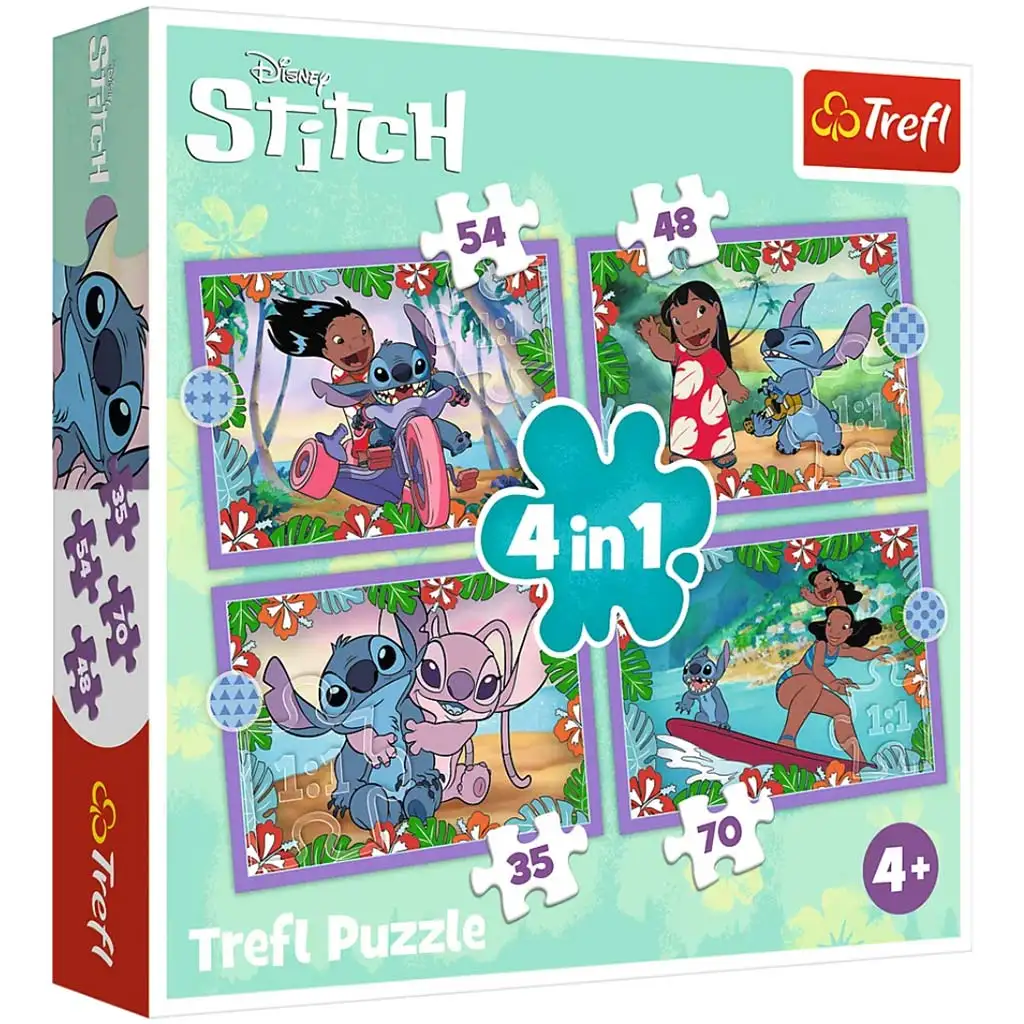 Disney+Lilo&Stitch verrückter Tag 4-in-1 Puzzle-Set - Trefl