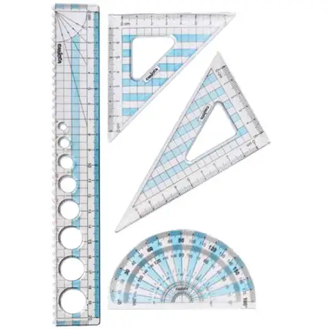 Lineal-Set mit Winkelmesser 4-teilig - Carioca kép 2