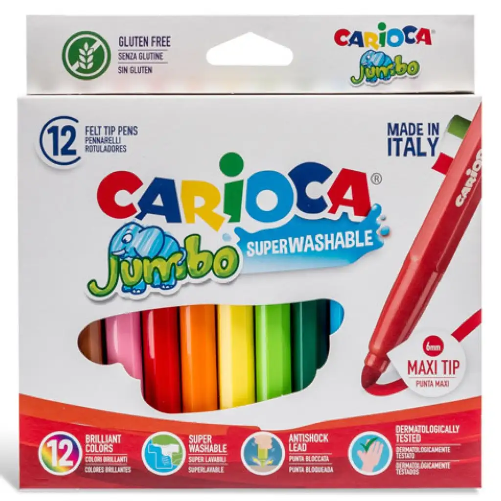 Jumbo Filzstift-Set 12 Stück - Carioca kép 2