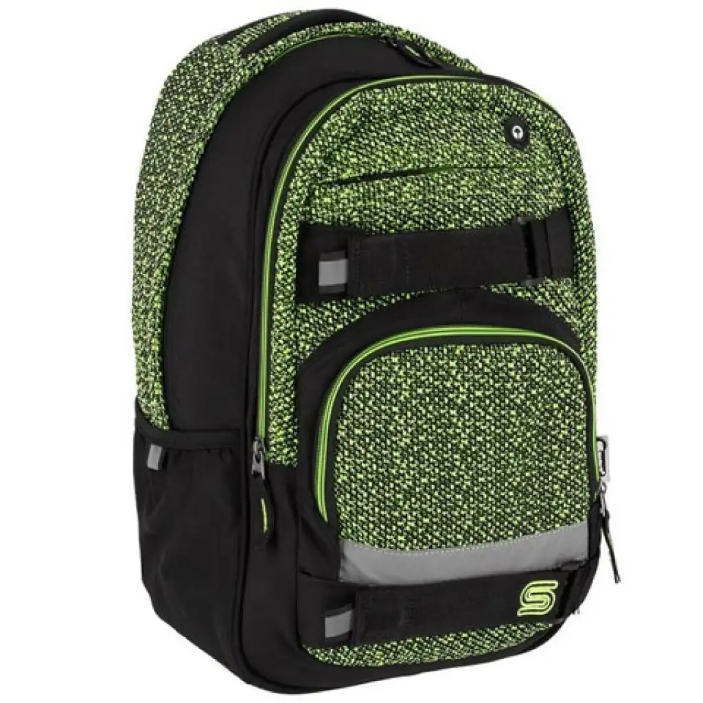Spirit: Campus zöld-fekete lekerekített iskolatáska, hátizsák 46x32x19cm kép 1