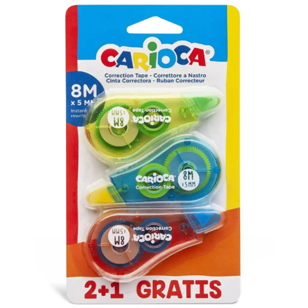Carioca: Korrekturroller-Set 2+1 Stück Geschenk 8m x 5mm