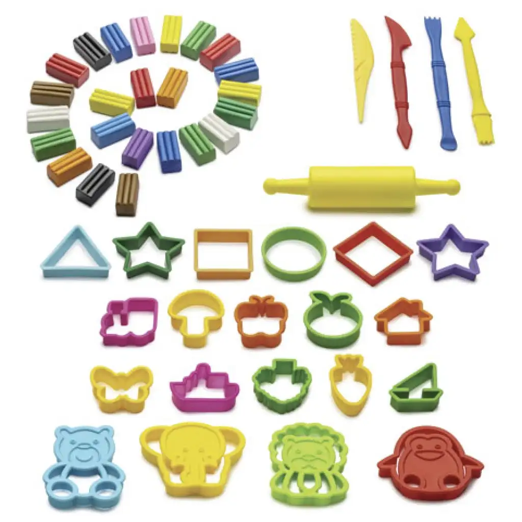 Buntes 50-teiliges Modellierknet-Set mit Zubehör - Carioca kép 2