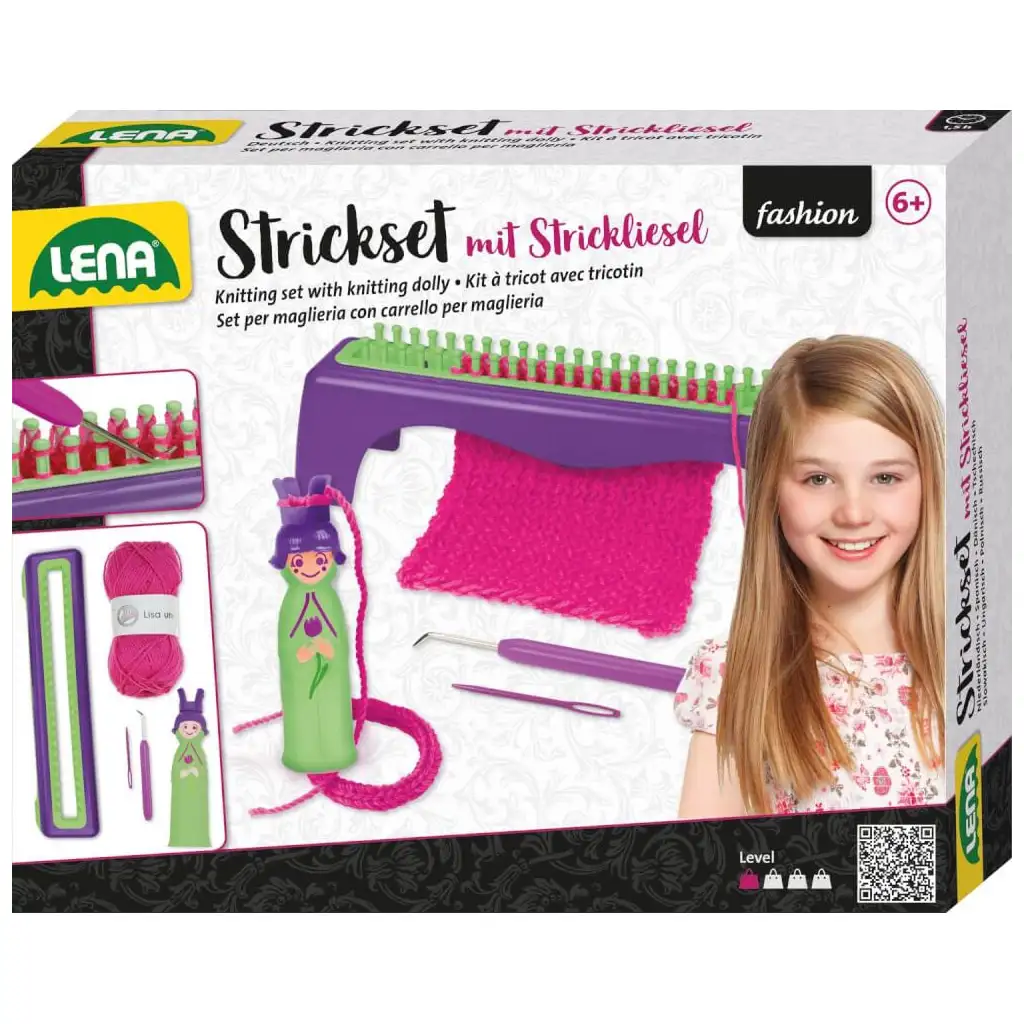 LENA: Kreatives Strick- und Häkelset mit Strickliesel und Garn