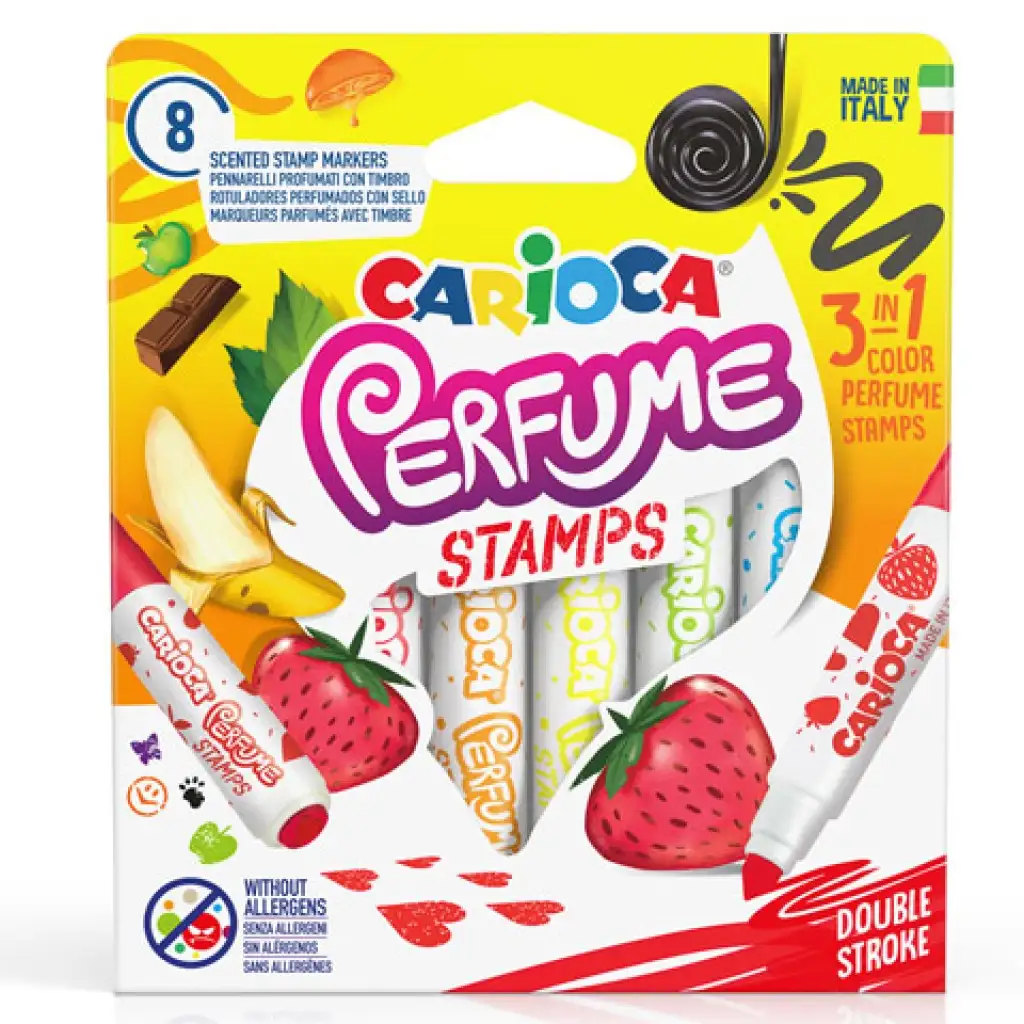 3-in-1 duftendes Stempel-Filzstift-Set 8 Stück - Carioca