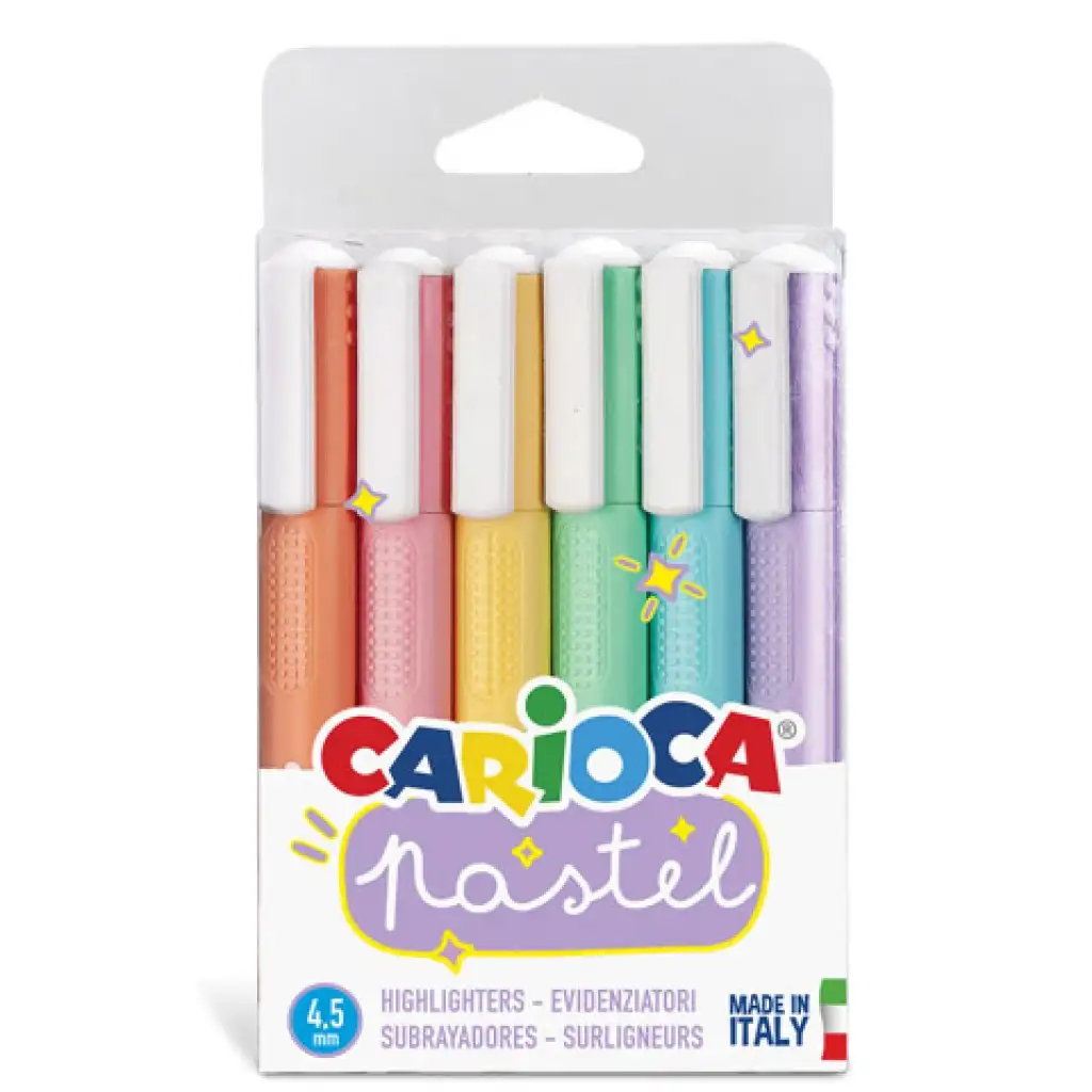 Pastellfarbene Textmarker 6er-Set 4,5mm - Carioca