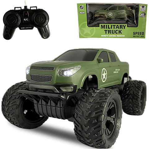RC Off-Road Military távirányítós katonai Pick-Up terepjáró fénnyel 27 MHz 29cm 1/14-es méretarány kép 1