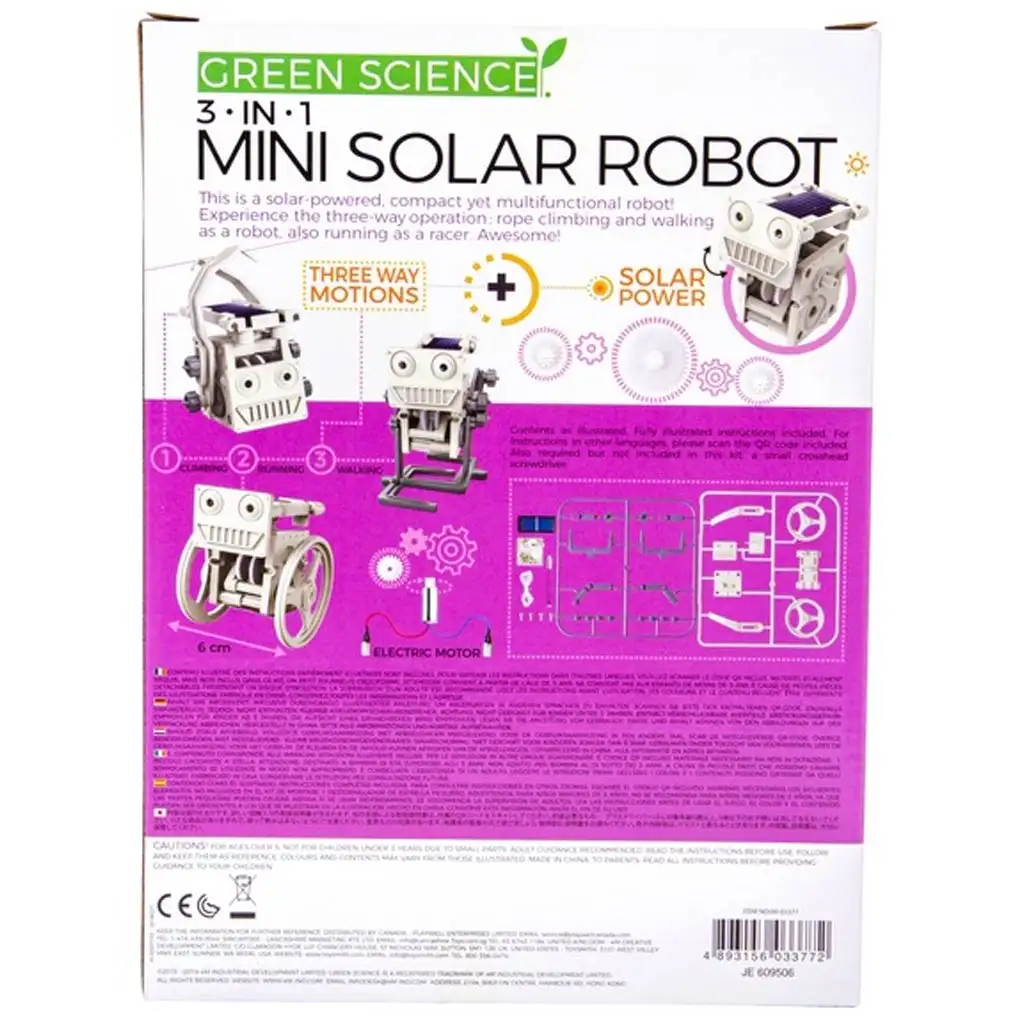 3-in-1 Solar Roboter – Bewegung mit Sonnenenergie, Spiel mit Wissenschaft kép 2