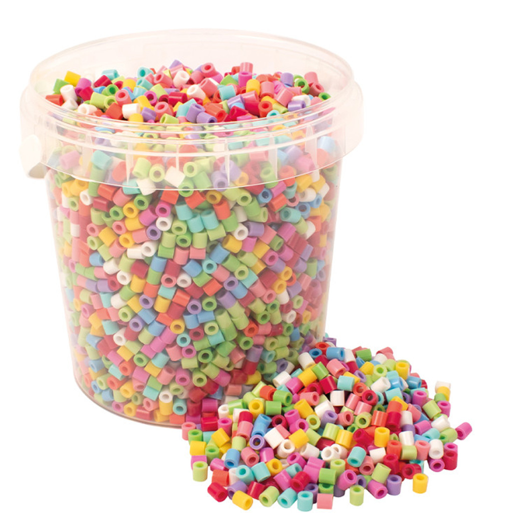 PlayBox: 5 mm MIDI kreative bunte Bügelperlen im Eimer, 5000er Set