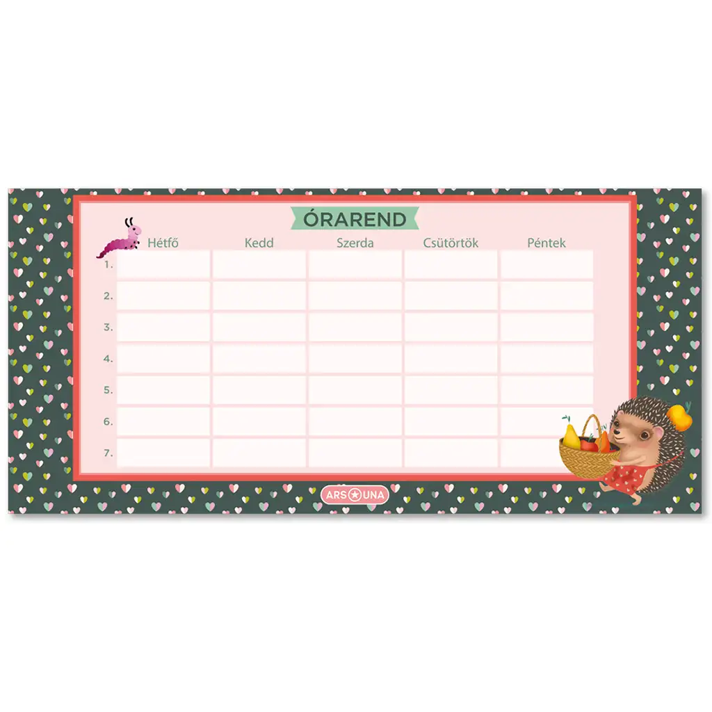 Ars Una: Apple Pie Igel beidseitiger Stundenplan