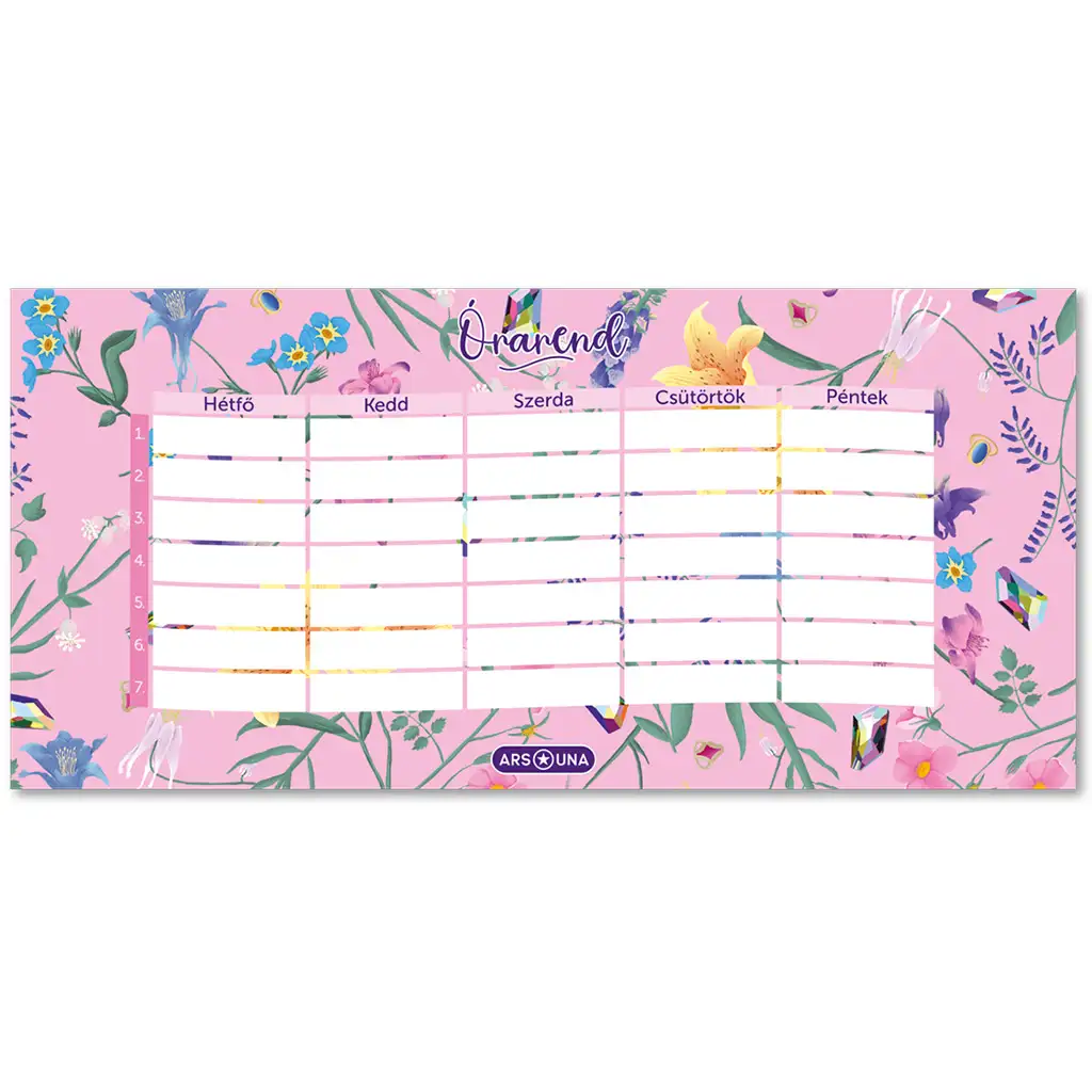 Ars Una: Fleur beidseitiger Stundenplan mit Blumenmuster