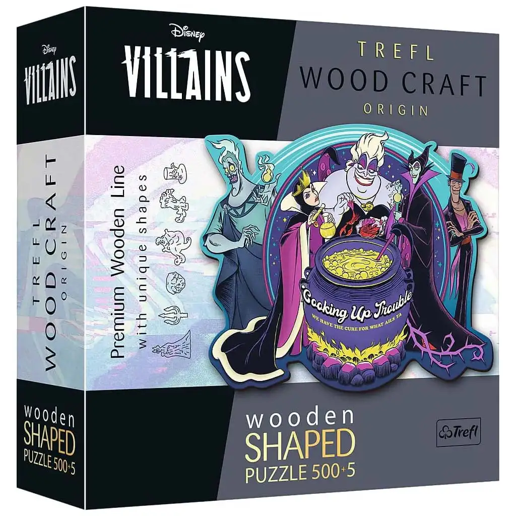 Wood Craft: Disney Gonosztevők 500+5db-os prémium fa puzzle - Trefl kép 1