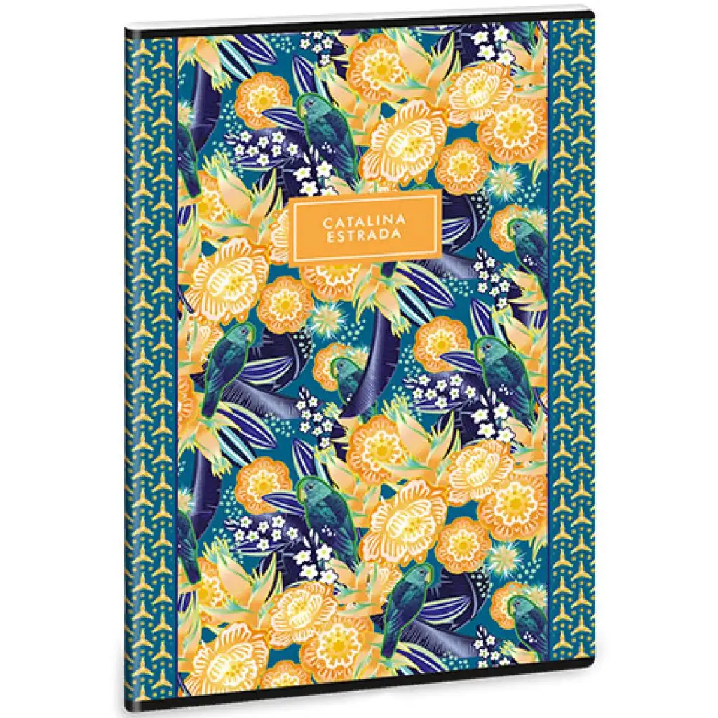Ars Una: Catalina Estrada Parrot extra kapcsos négyzethálós kockás füzet 40 lapos A/4 kép 1