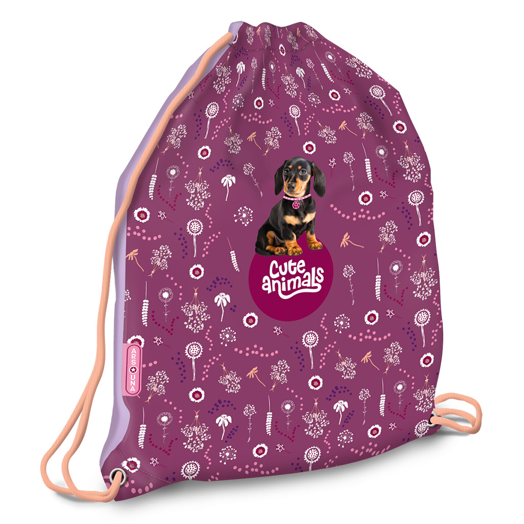 Ars Una: Cute Animals - Welpen-Turnbeutel, Sportbeutel 32x42cm