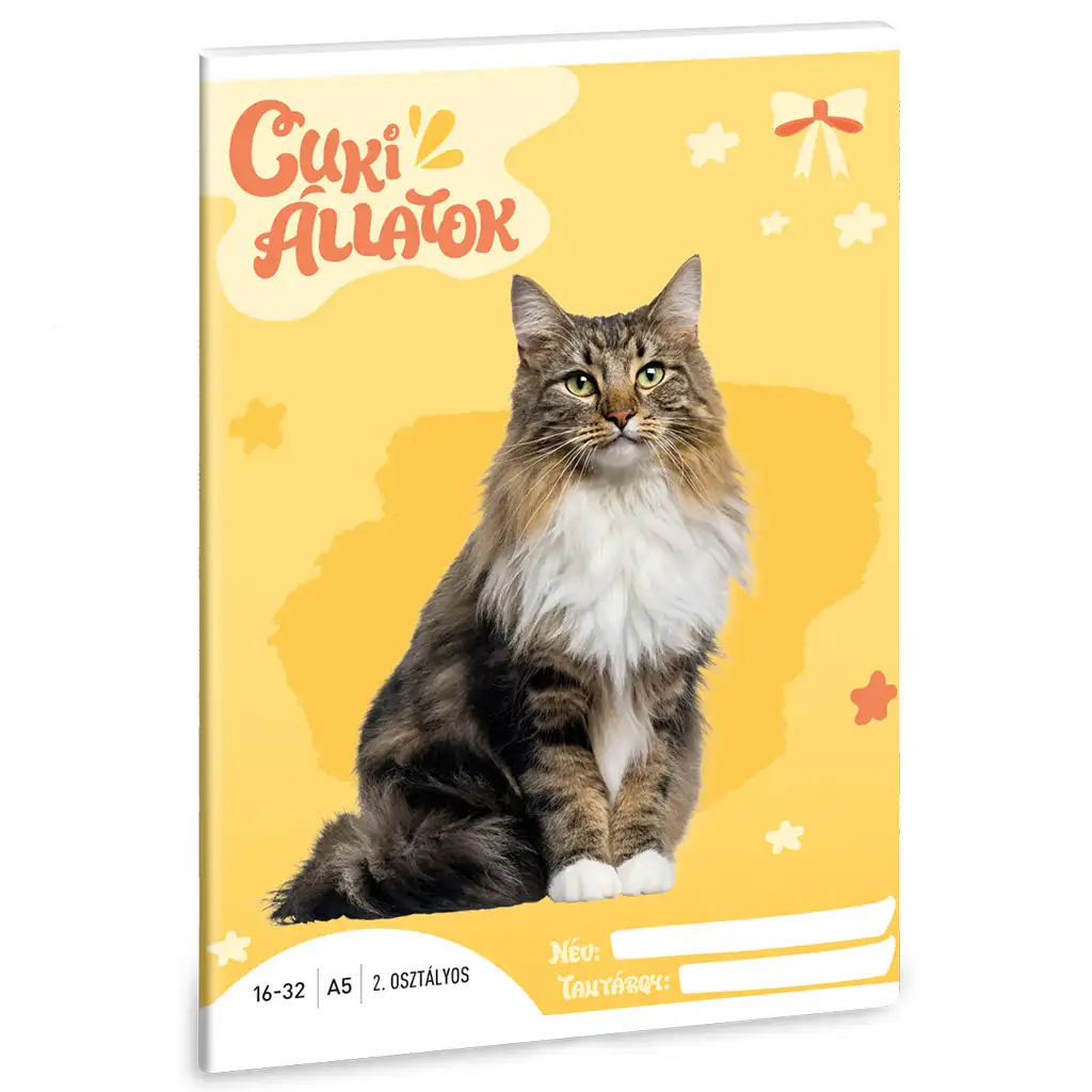 Ars Una: Cuki állatok - Norvég macska 2.osztályos vonalas füzet A/5 kép 1