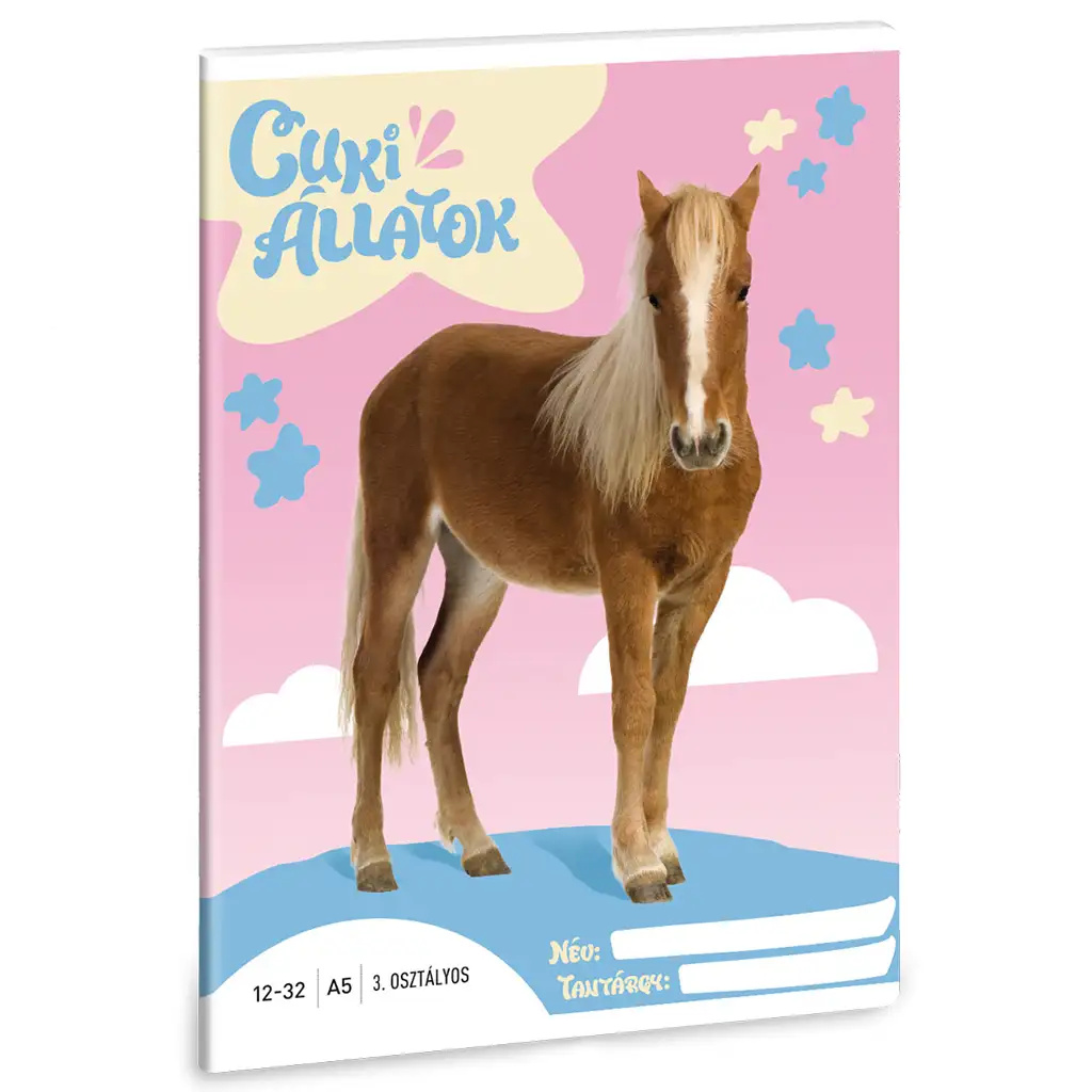 Ars Una: Cuki állatok - Palomino Póni 3.osztályos vonalas füzet A/5 kép 1