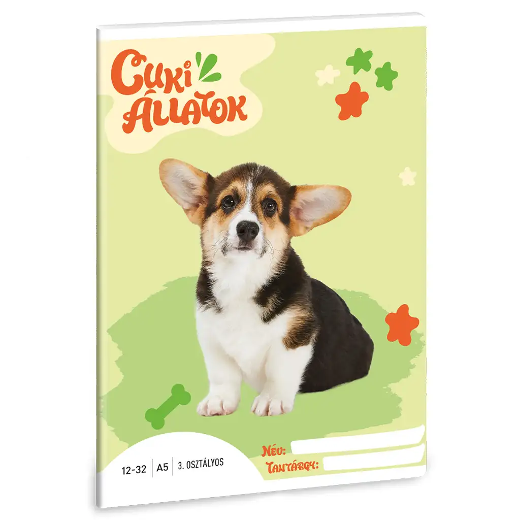 Ars Una: Cuki állatok - Welsh Corgi 3.osztályos vonalas füzet A/5 kép 1