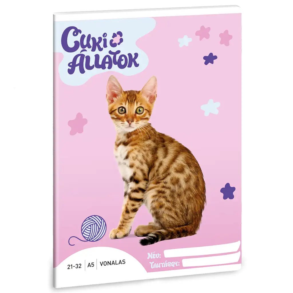 Ars Una: Cuki állatok - Bengáli macska vonalas füzet A/5 kép 1