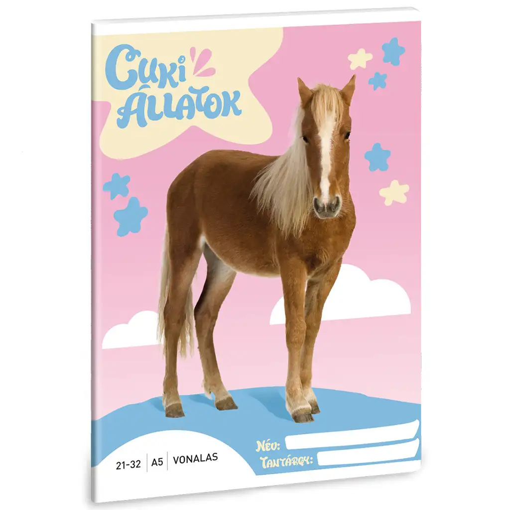 Ars Una: Cuki állatok - Palomino Póni vonalas füzet A/5 kép 1