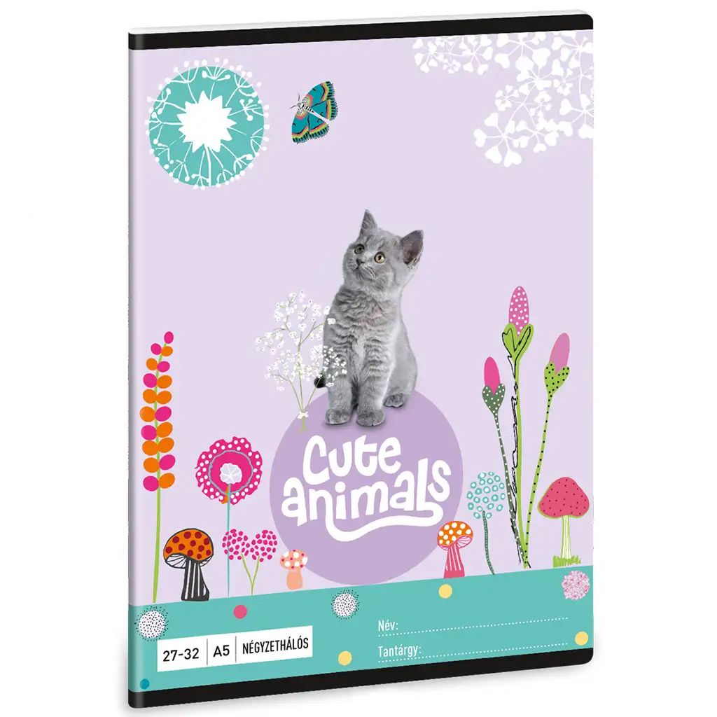 Ars Una: Cute Animals - Kitten cicás négyzethálós füzet A/5 kép 1