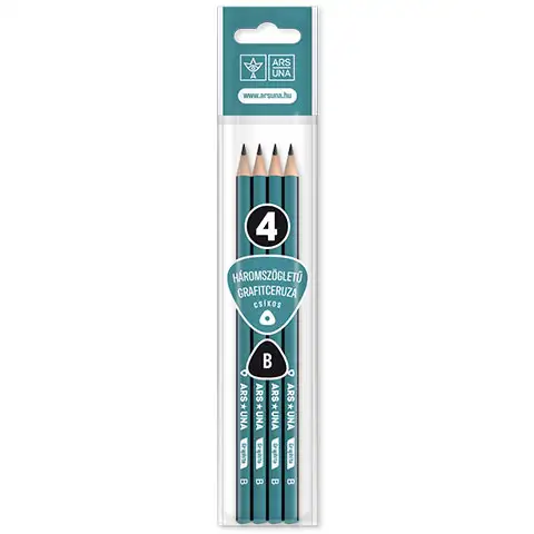 Ars Una: Dreieckiger gestreifter B Graphitstift 4er-Pack
