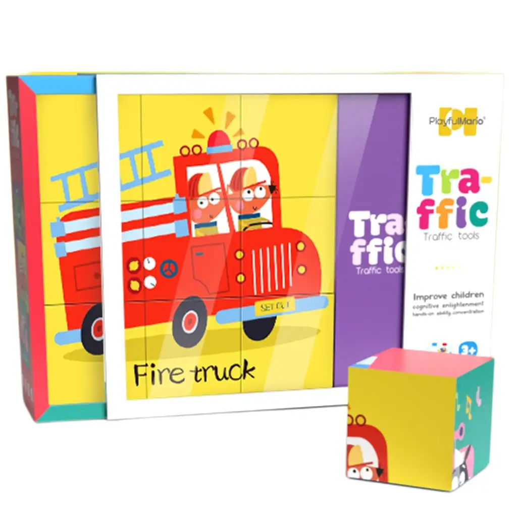 6-in-1 Puzzle Märchenwürfel - Fahrzeuge