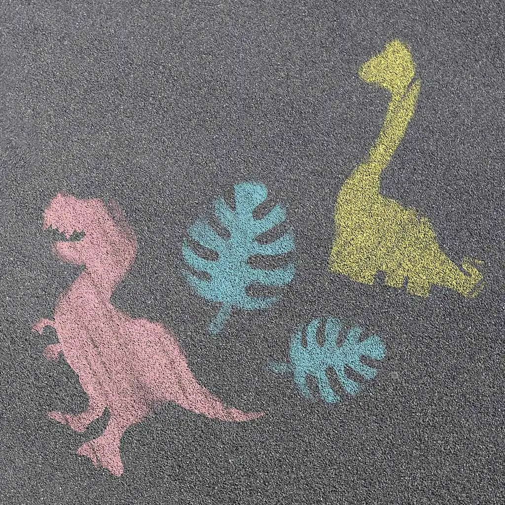 World of Dinosaur: Straßenkreide-Set mit Dinosaurier-Schablone kép 2