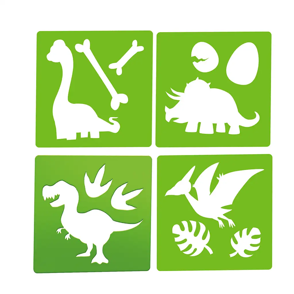 World of Dinosaur: Straßenkreide-Set mit Dinosaurier-Schablone kép 3