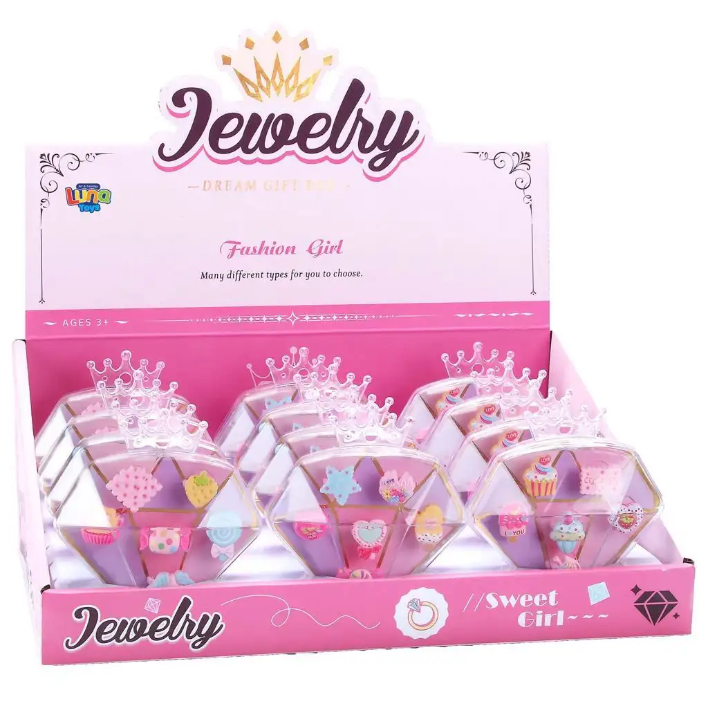 Süßigkeiten-Ringset in verschiedenen Varianten in einer diamantförmigen Schachtel 1 Stück kép 3