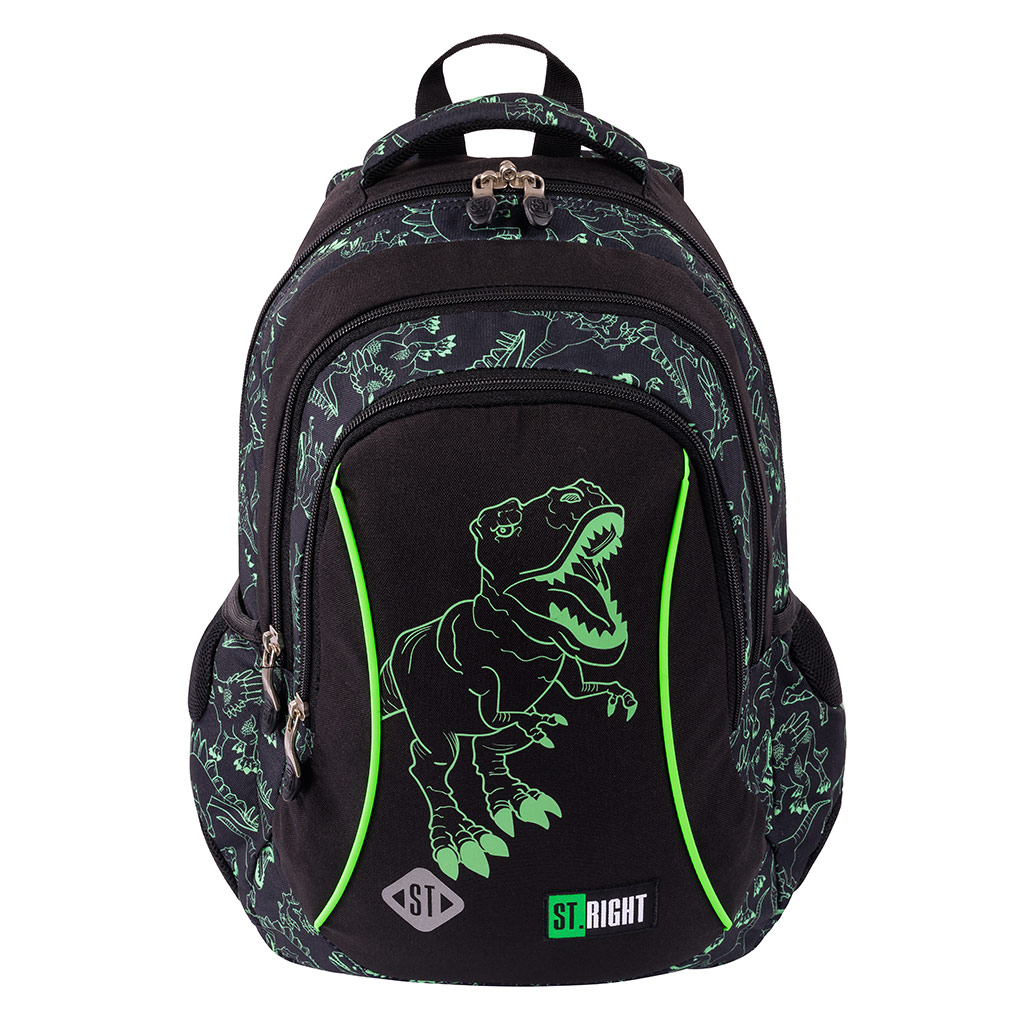 St.Right T-Rex Dinosaurier ergonomischer Schulranzen, Rucksack BP26 39x27x17cm