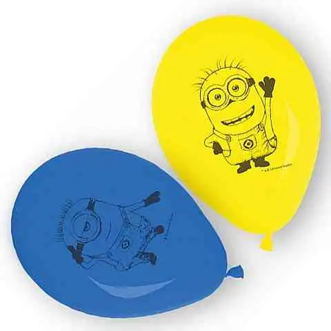 8 Luftballons mit Minions-Muster