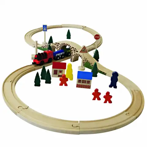 8-teiliger Holzeisenbahn-Set kép 3
