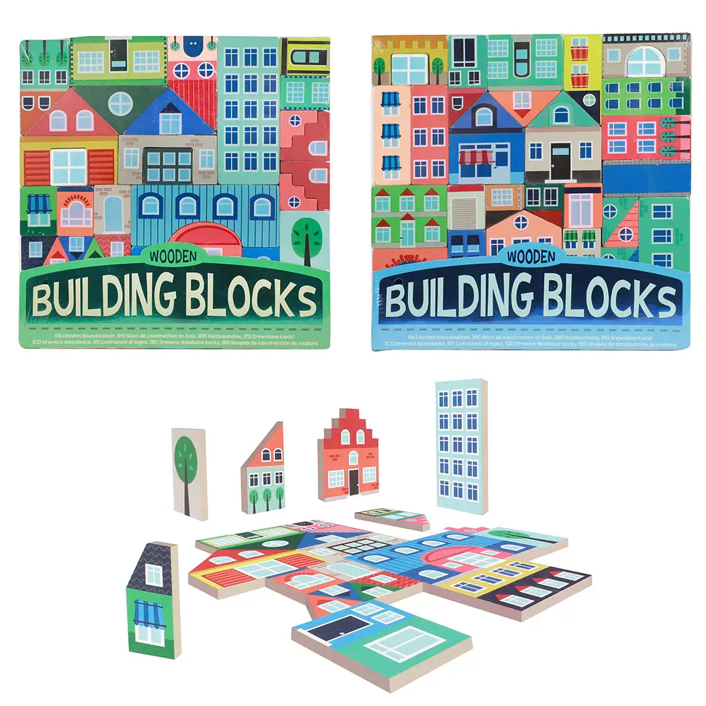 Building Blocks: Város - Fa építőkocka szett kép 1
