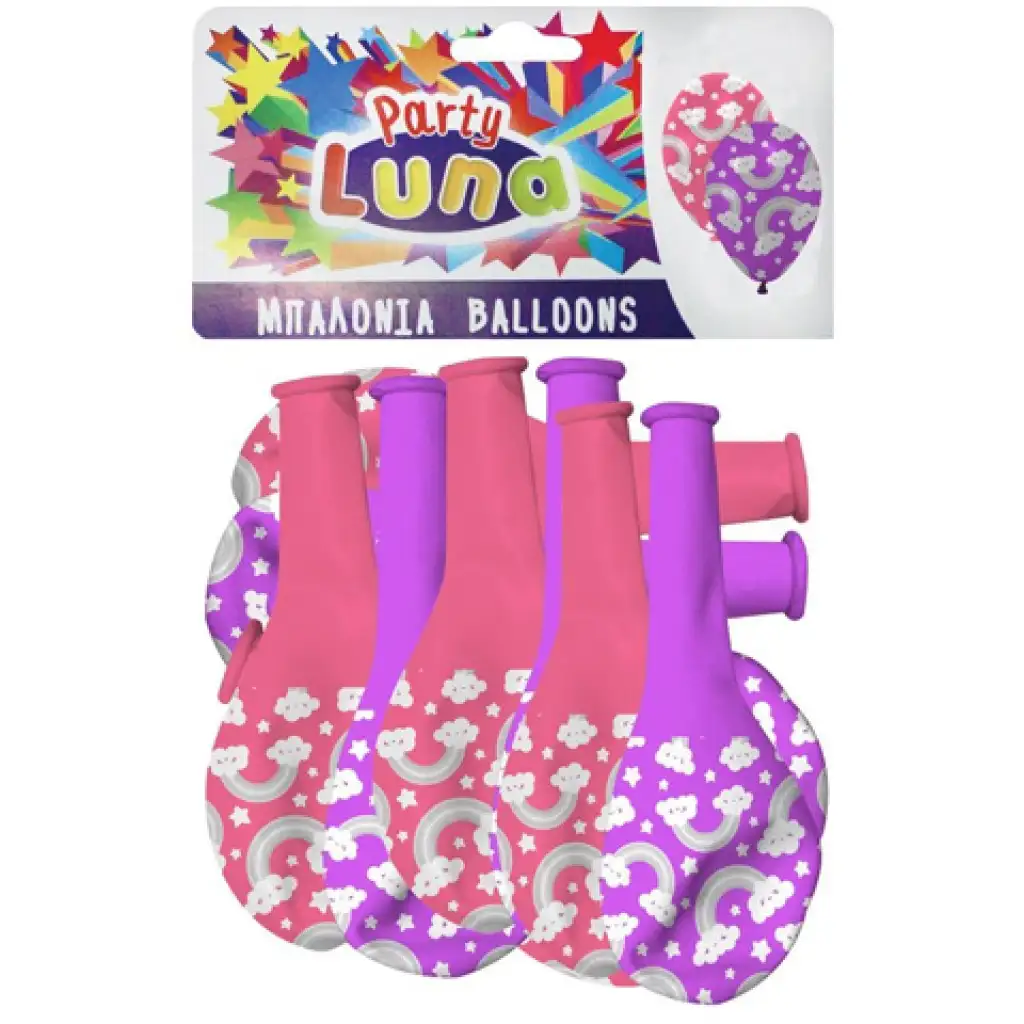 Regenbogenfarbenes rosa-lila Partyballon-Set, 8 Stück kép 1