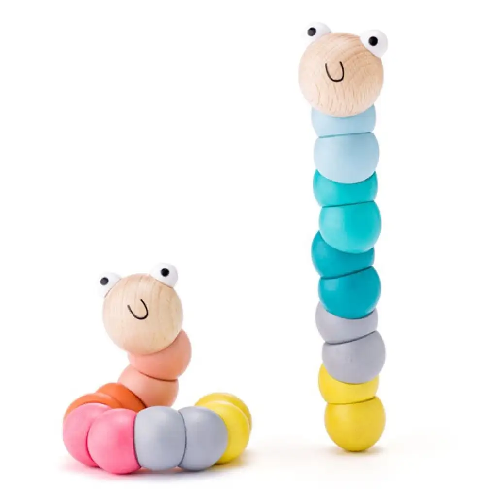 Bunter, sich windender Wurm, der die Fähigkeiten entwickelt - Babyspielzeug von Woodyland