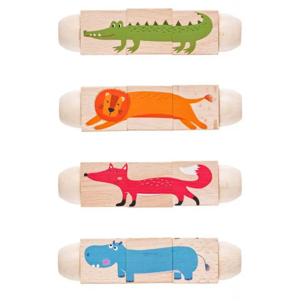 Tierwürfel-Puzzle Holzspielzeug - Woodyland kép 2