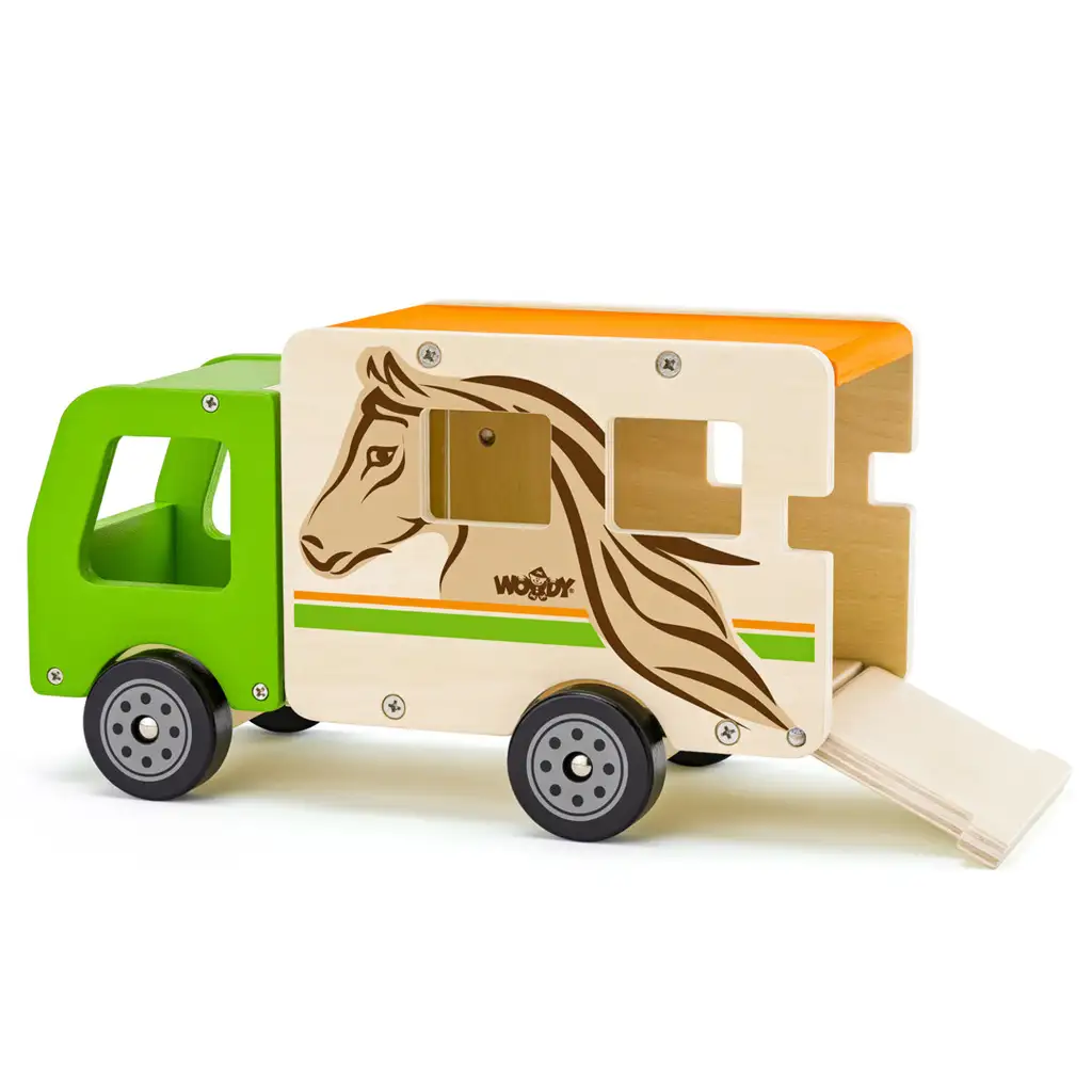 Pferdetransporter aus Holz mit Zubehör - Woodyland kép 3