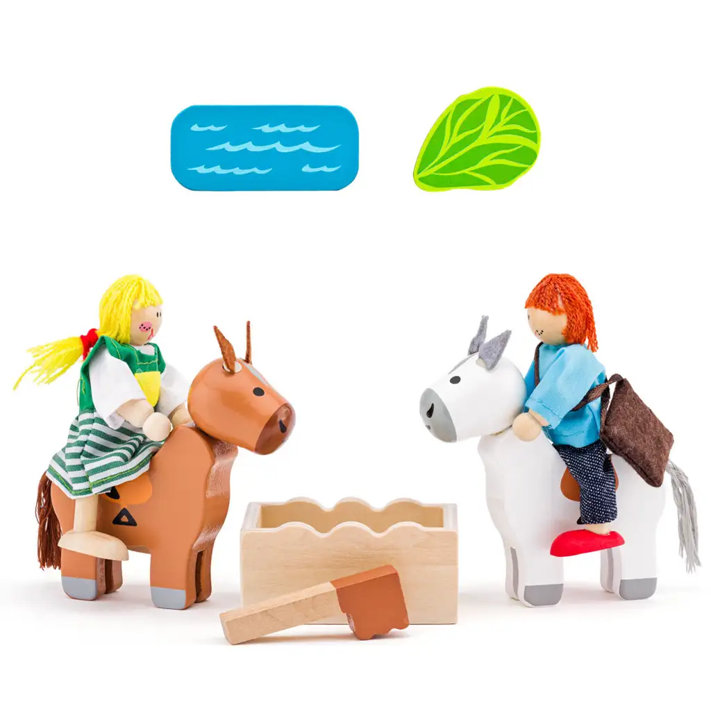 Pferdetransporter aus Holz mit Zubehör - Woodyland kép 4