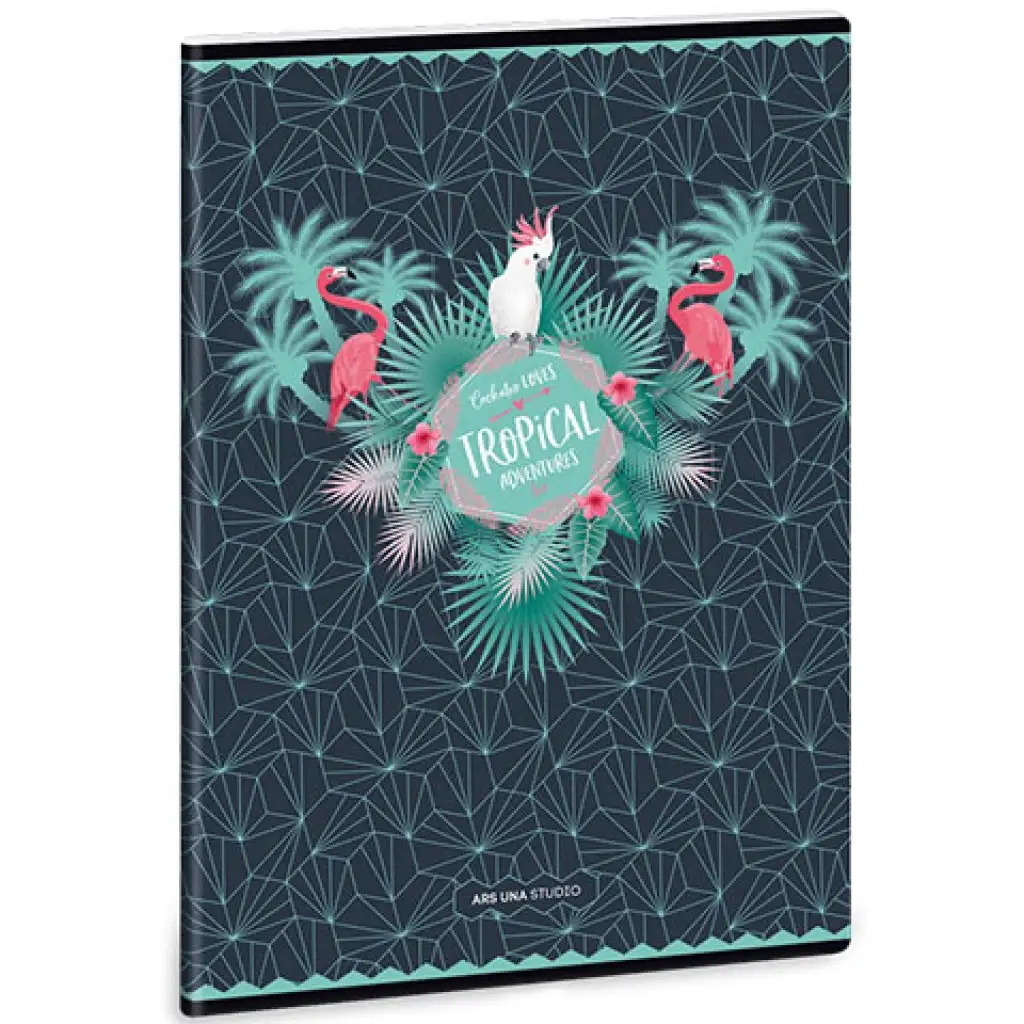 Pink Flamingo négyzethálós kapcsos füzet A/4 kép 1