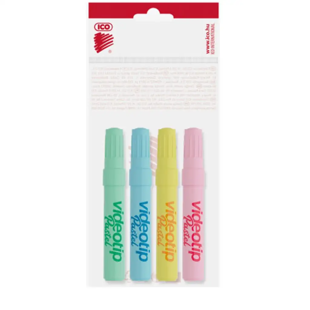 ICO: Videotip Pastellfarbene Textmarker-Set 4 Stück