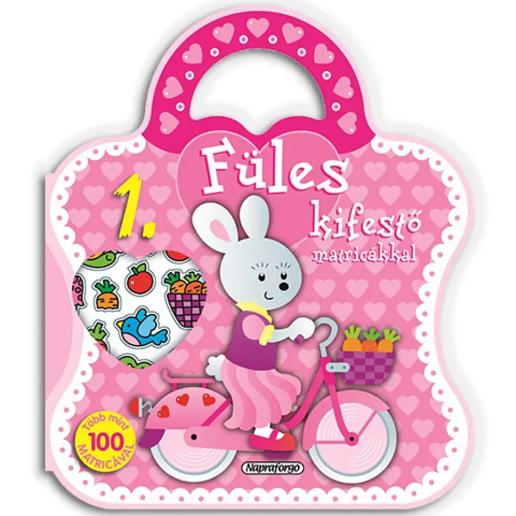 Malbuch für Mädchen mit Aufklebern - 1. Fahrrad