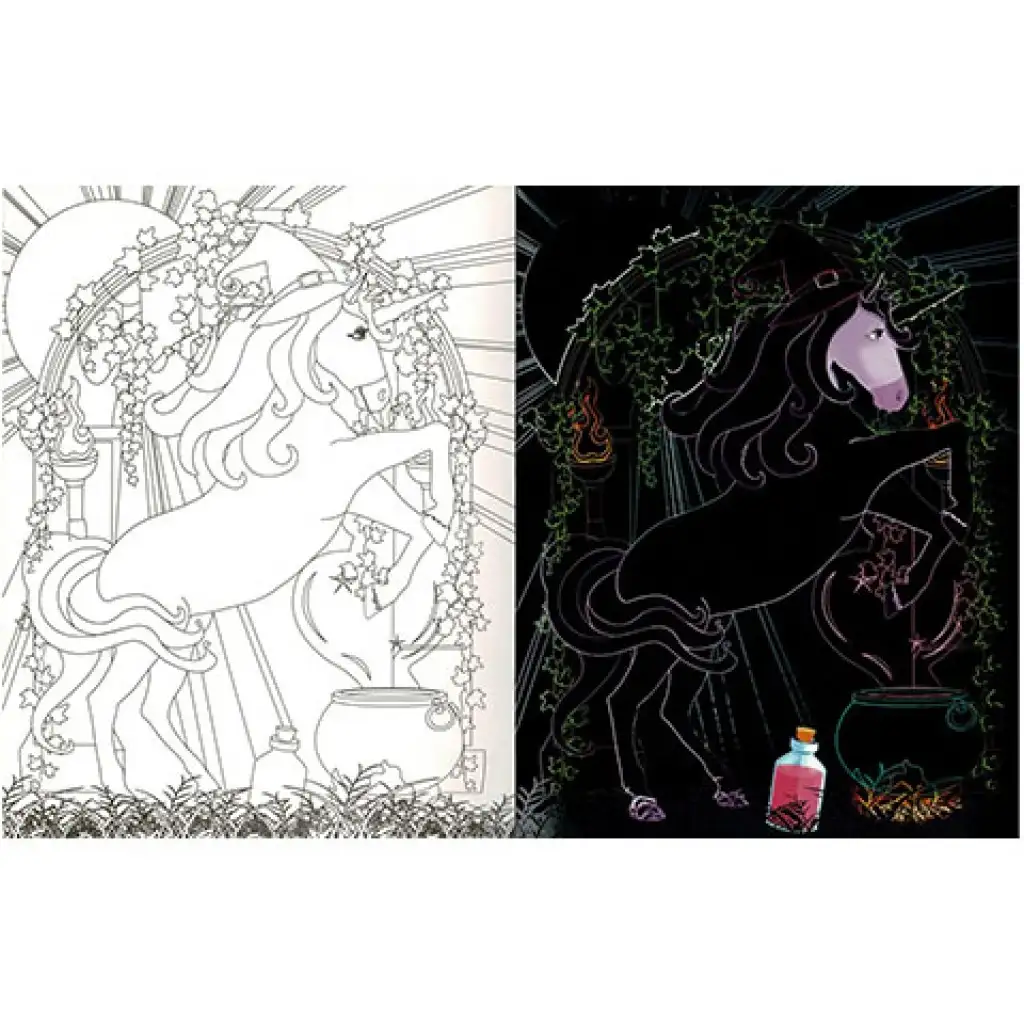 Verborgene Einhörner - Malbuch mit Kratz- und Ausmalseiten kép 2