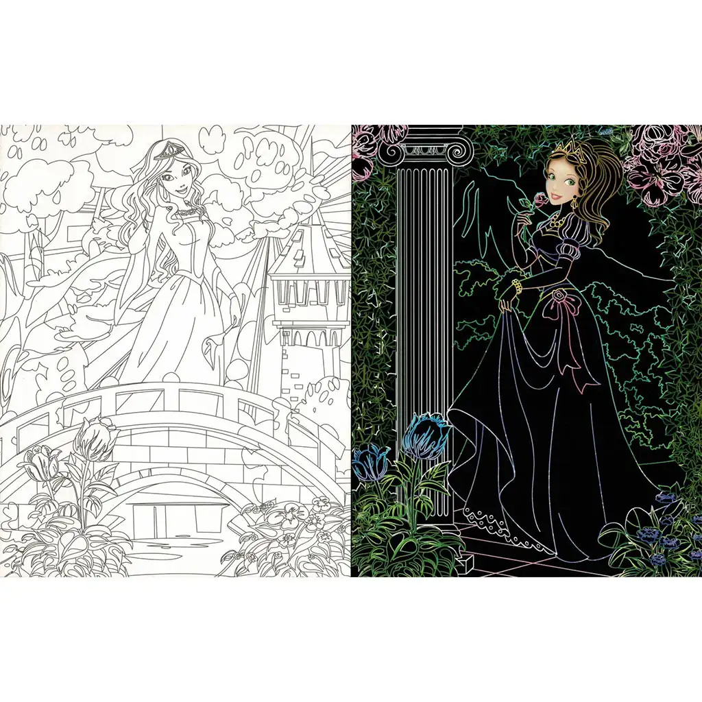 Verborgene Prinzessinnen - Malbuch mit Kratz- und Ausmalseiten kép 3