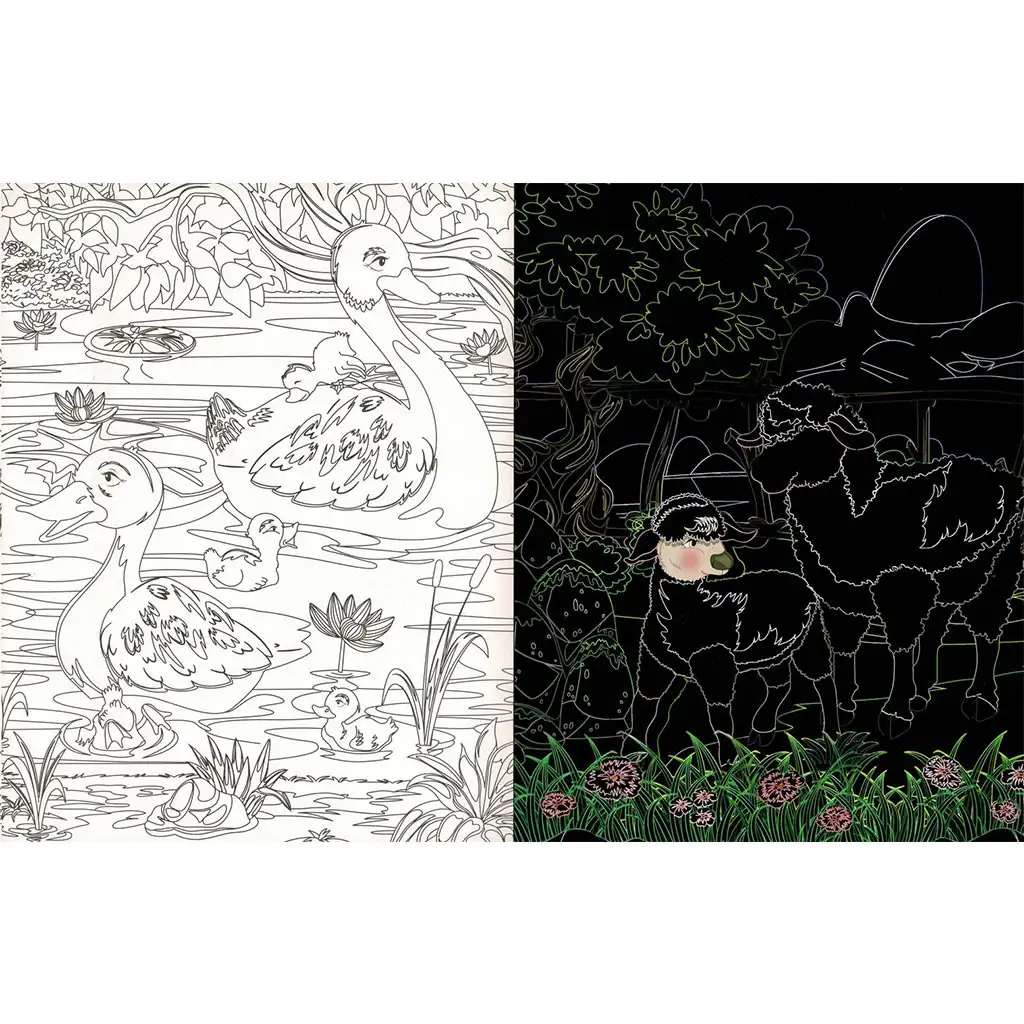 Versteckte Bauernhoftiere - Malbuch mit Kratz- und Ausmalseiten kép 3