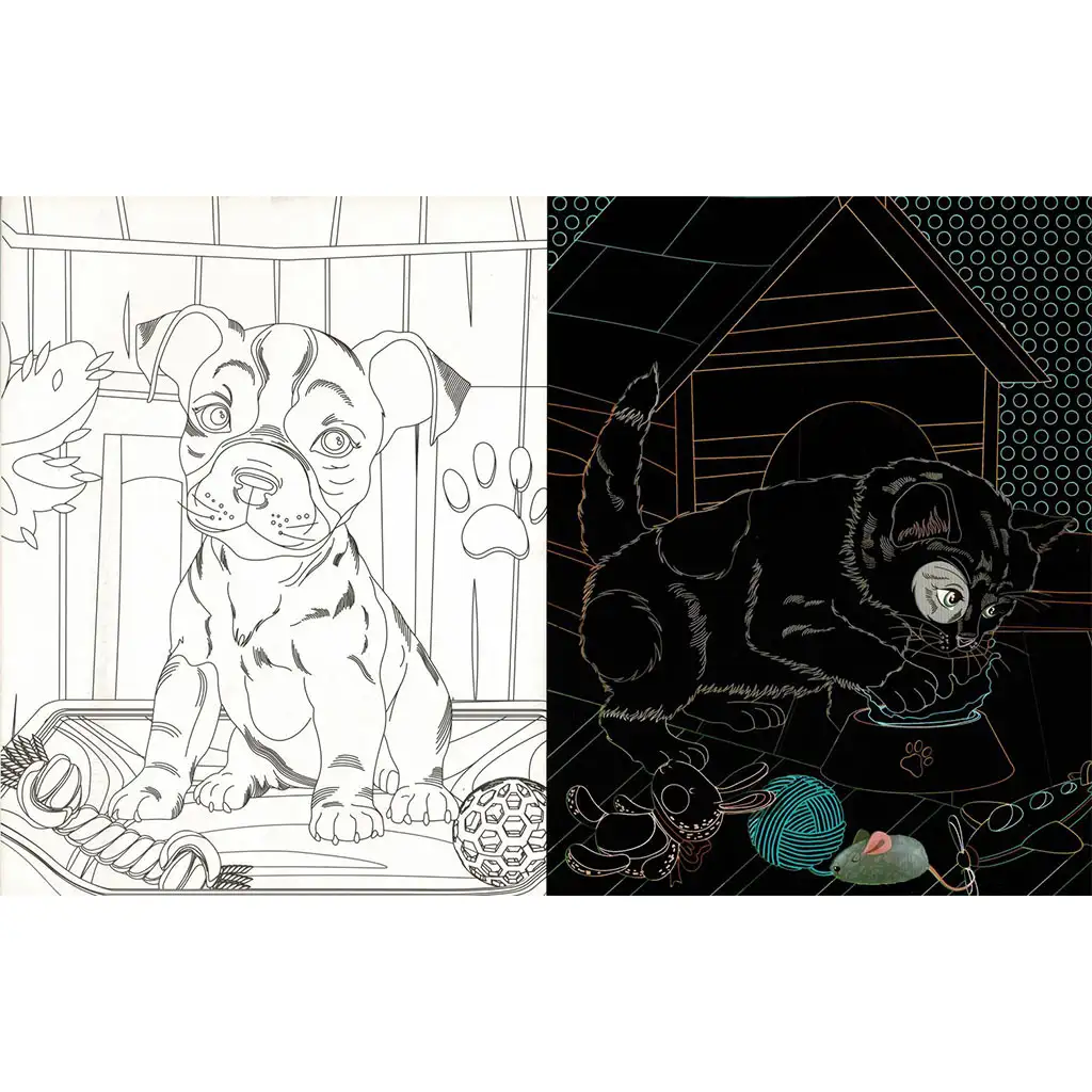 Versteckte Lieblinge - Malbuch mit Kratz- und Ausmalseiten kép 2