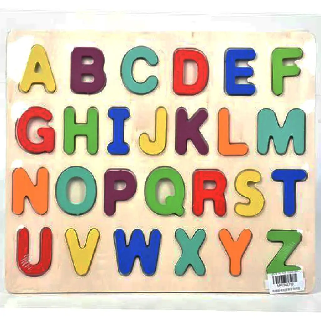 ABC gedruckte Großbuchstaben Formsortierpuzzle aus buntem Holz, 26-teiliges Set