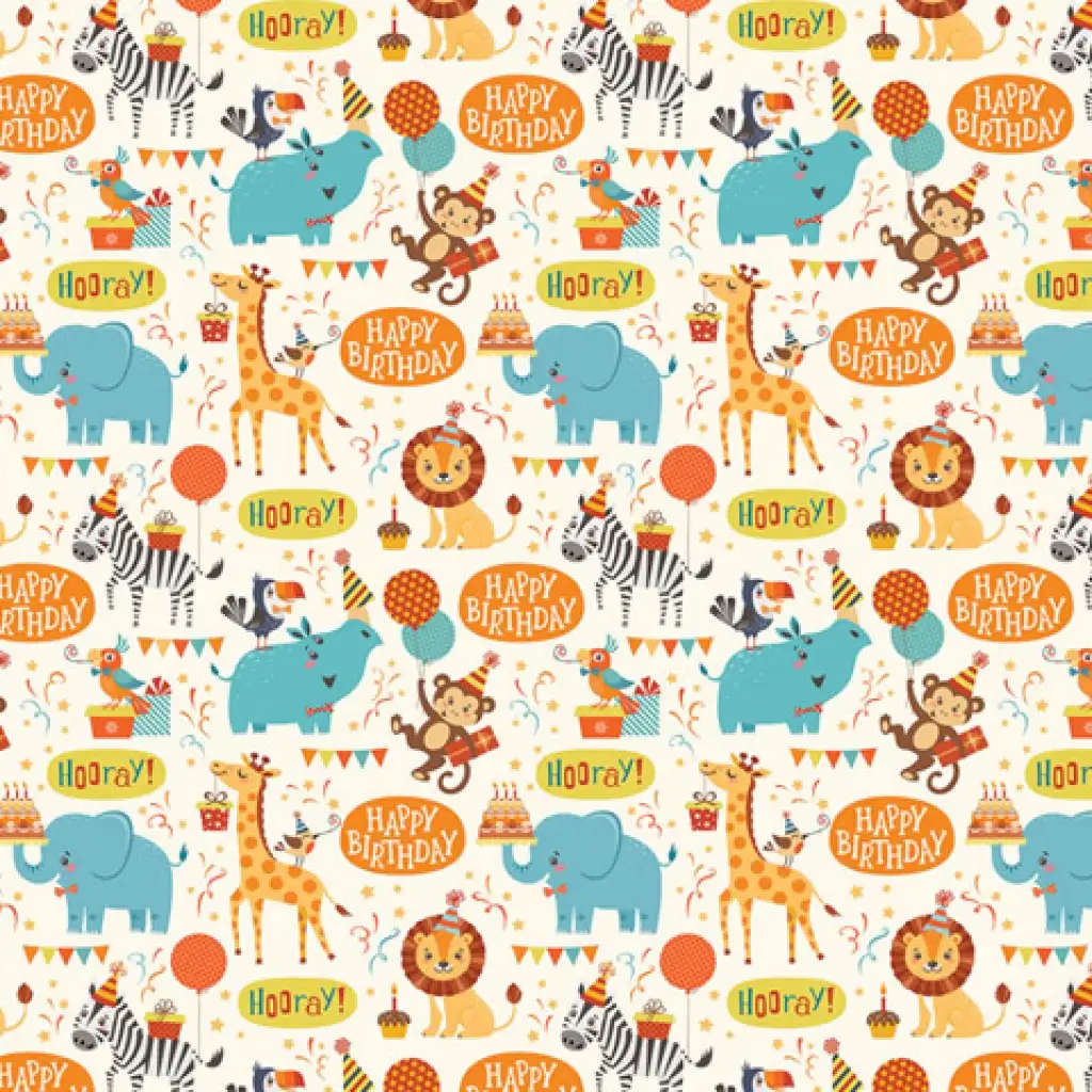 Alles Gute zum Geburtstag! Dschungeltiere Geschenkpapier 100x70 cm