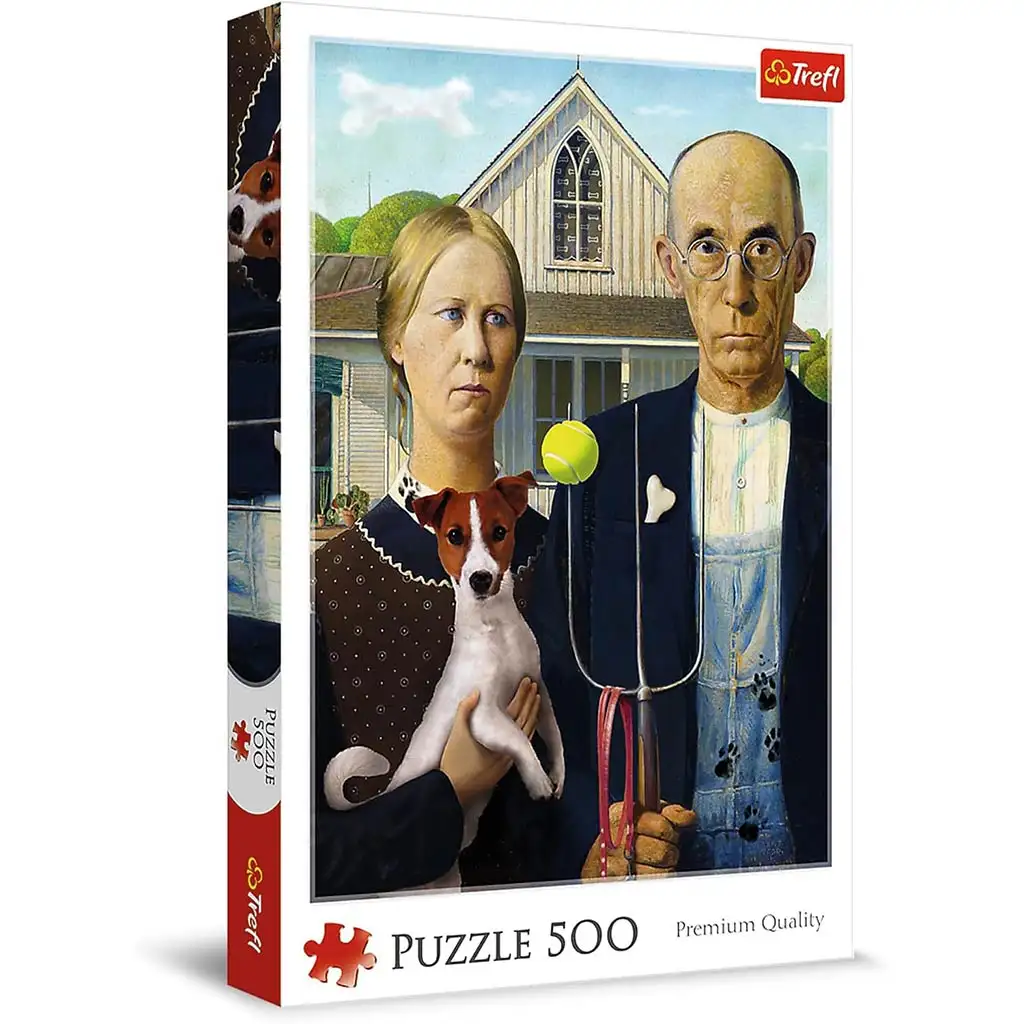American Gothic Hund Ausgabe 500-teiliges Puzzle - Trefl
